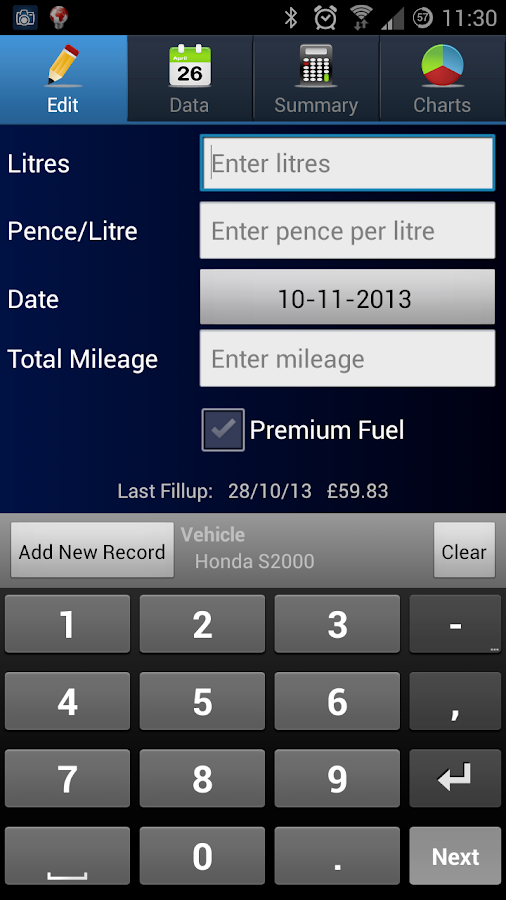 MPG Calculator UKFuel Logging Android Apps on Google Play