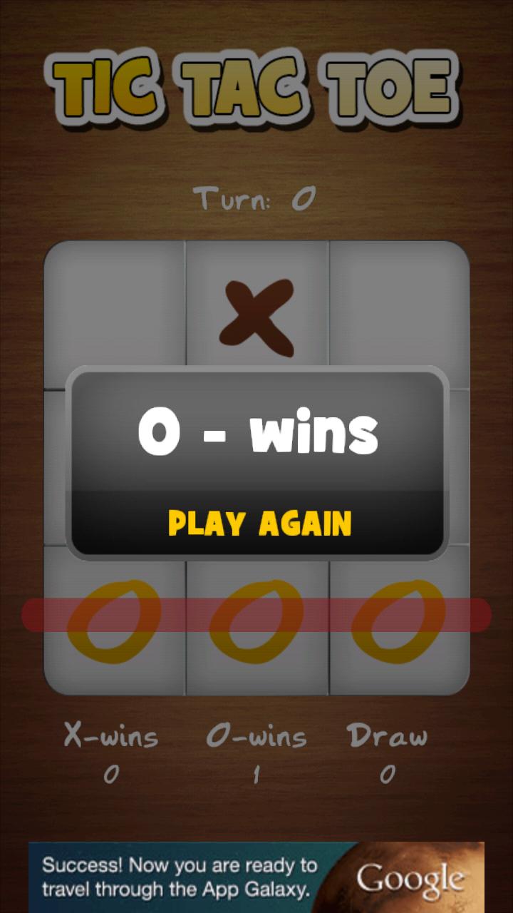 Tic Tac Toe Screen 2