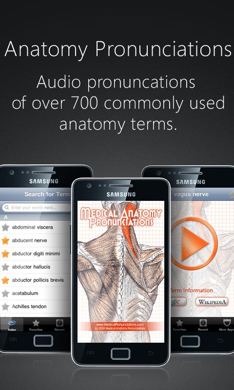 Android application Anatomy Pronunciations screenshort