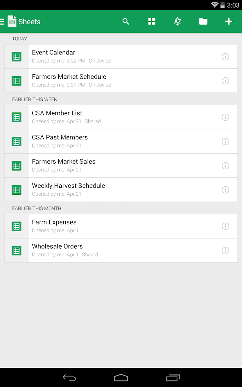 Google Sheets v1.3.144.17 Download Apk