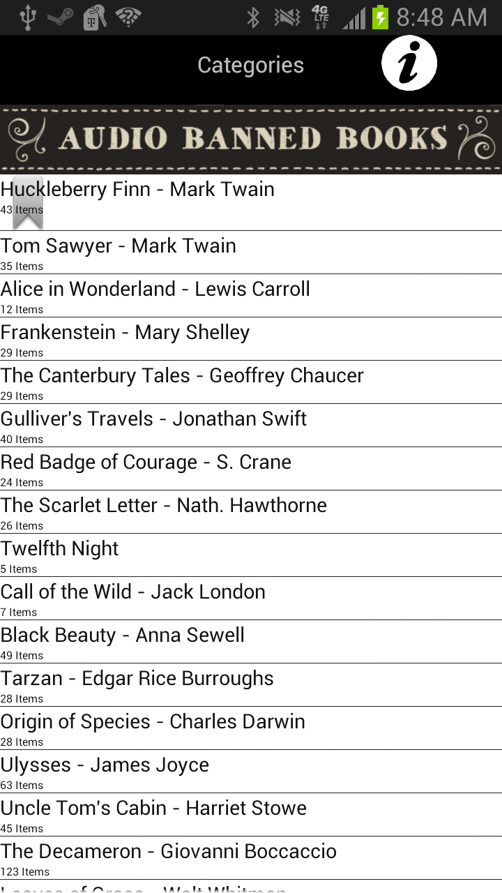 Banned Books Audio Library Screen 2