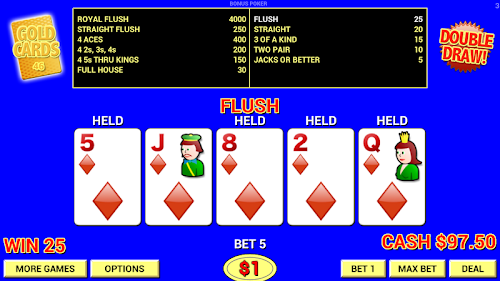 Android application Double Draw Video Poker screenshort