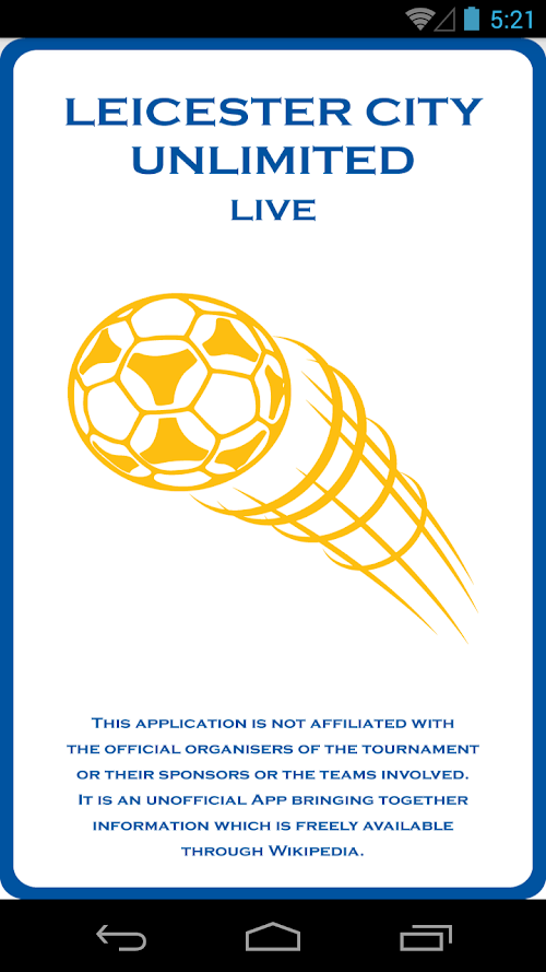 Android application Leicester City screenshort