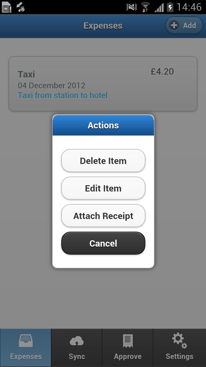 Expenses360 for Android Screen 3
