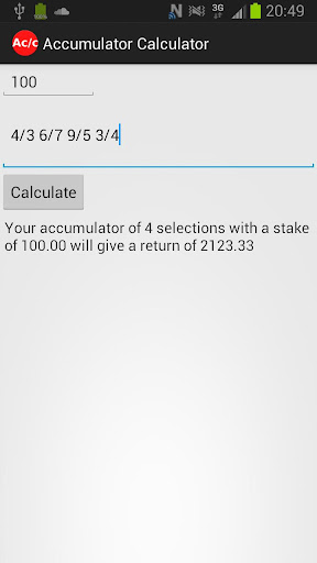 Accumulator Calculator