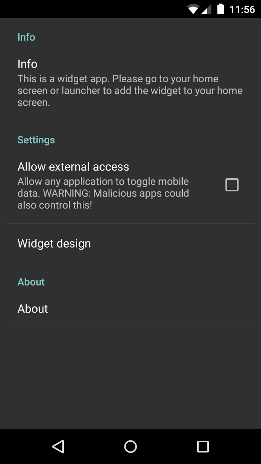 Toggle Data 5.0 (root) Screen 3