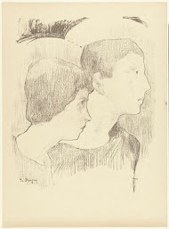 Twee hoofden van martelaren of jongens met nimbus