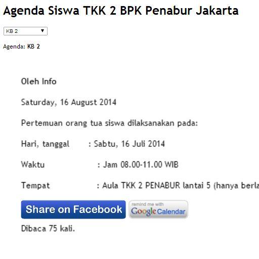 Agenda Siswa TKK 2 PENABUR Jkt