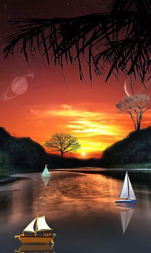 Galaxy S5 Sunset Boats