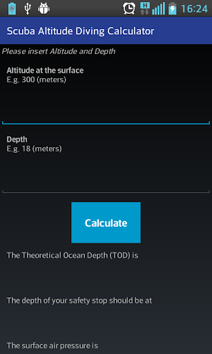 Scuba Altitude Diving Calc