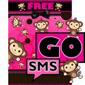 Cute Pink Monkey Theme GO SMS icon