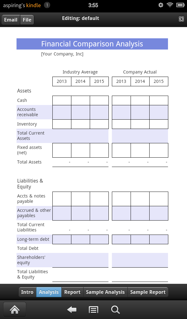 Financial Analysis Screen 1