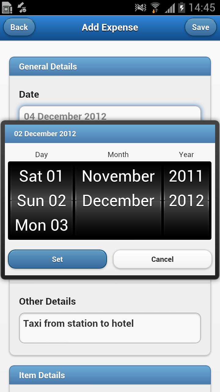 Expenses360 for Android Screen 2