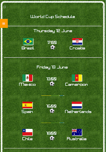 World Cup Schedule