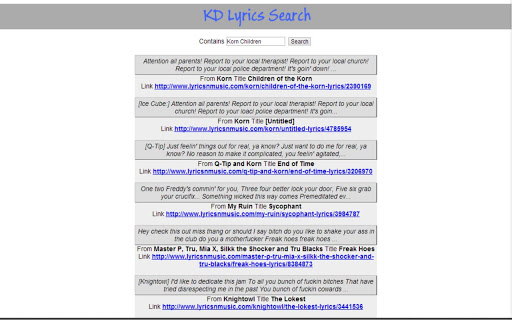 KD Lyric Search