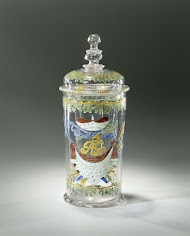 Hofkellereiglas met deksel en monogramm FAC