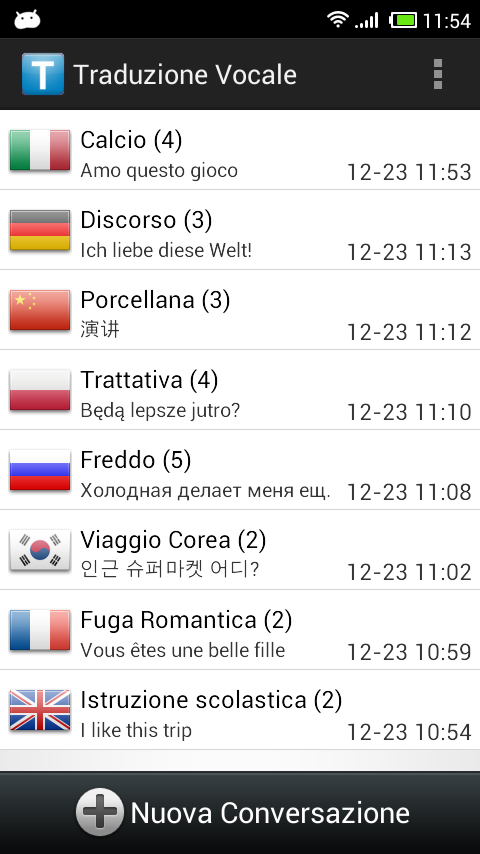 Android application Voice Translator Pro screenshort