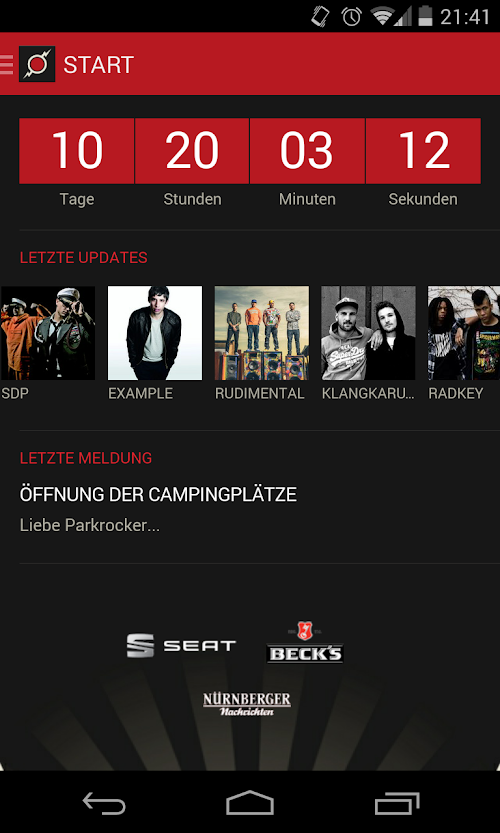Android application The official Rock im Park App screenshort