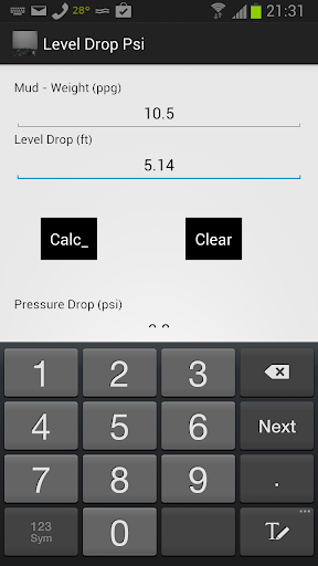 Level Drop in PSI