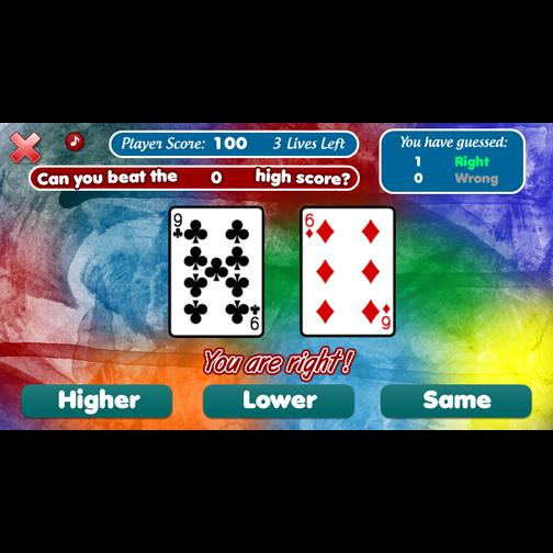 【免費紙牌App】The Higher or Lower Card Game-APP點子