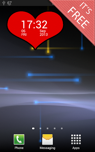 Red Heart Clock Widget