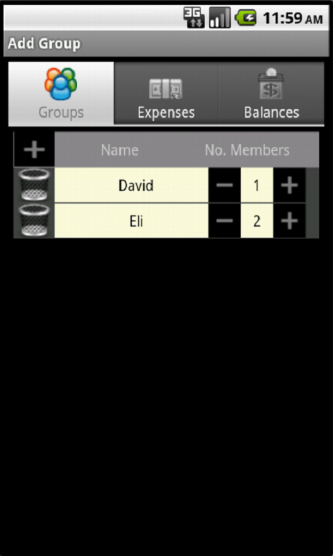 Android application Split Costs screenshort