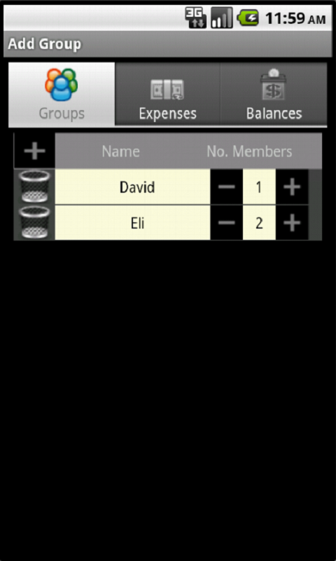 Split Costs Screen 1