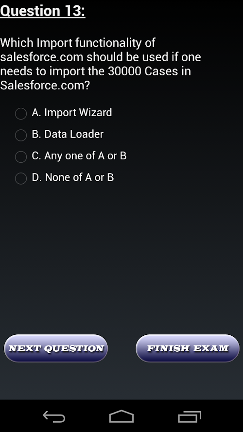 Android application Salesforce Admin ADM 201 screenshort