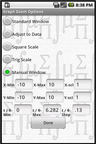 MathPac - Graphing Calculator Screen 2