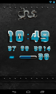 Dragon Clock widget lightblue - náhled