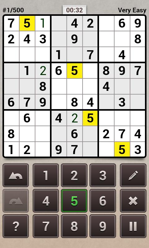 Android application Andoku Sudoku 2 screenshort
