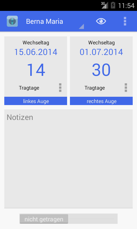 Android application Lens Reminder screenshort