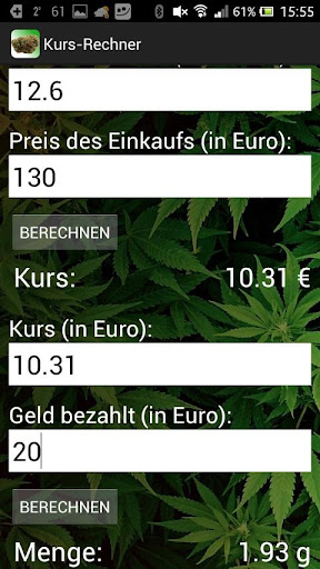 Weed Kurs-Rechner