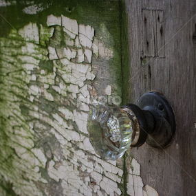 Old door in Beamsville by Elsie Nisonen - Artistic Objects Glass