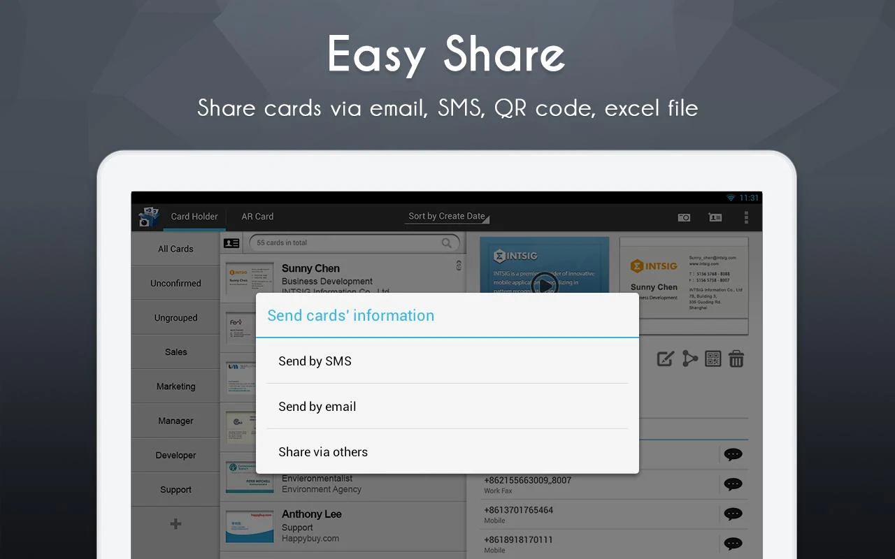 CamCard - Business Card Reader - screenshot