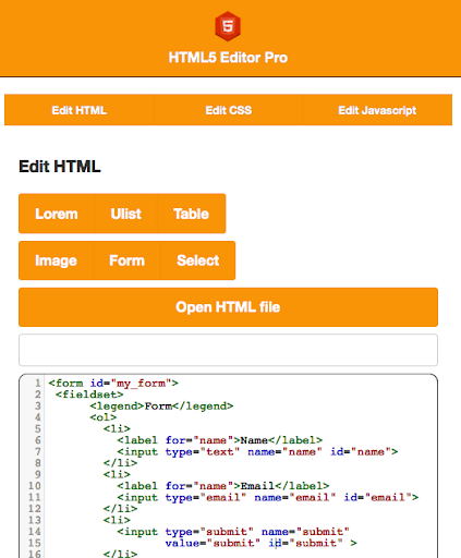 HTML5 Editor Pro