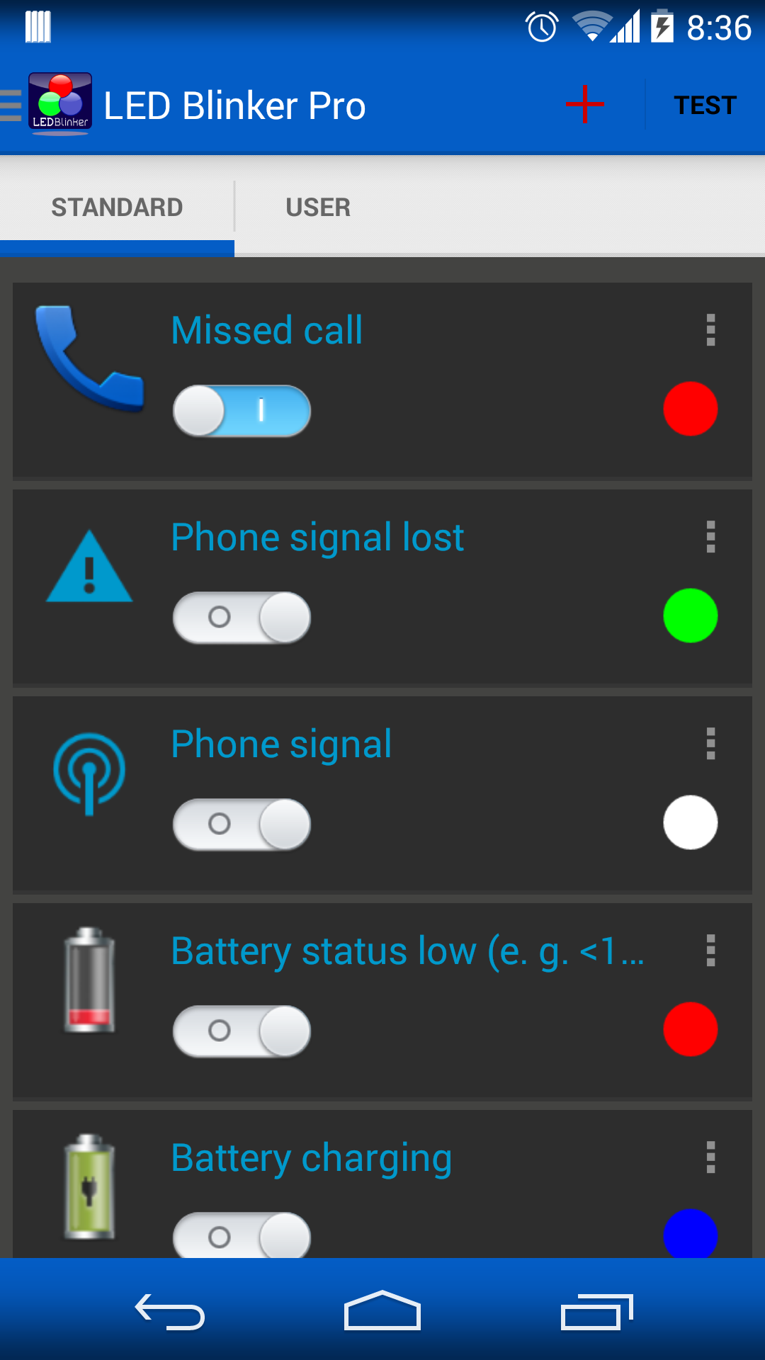 Android application LED Blinker Notifications Pro screenshort