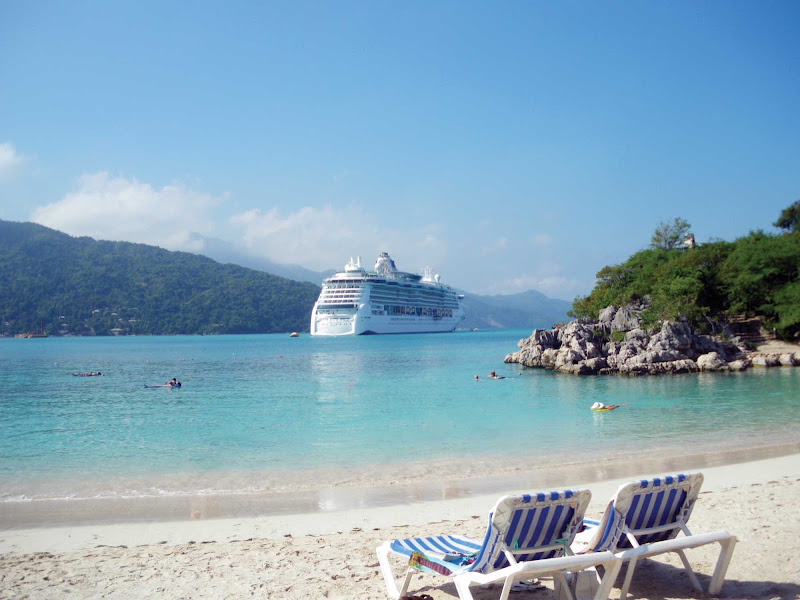 Jewel of the Seas during a shore excursion in Labadee, Royal Caribbean's private resort on the north coast of Haiti.