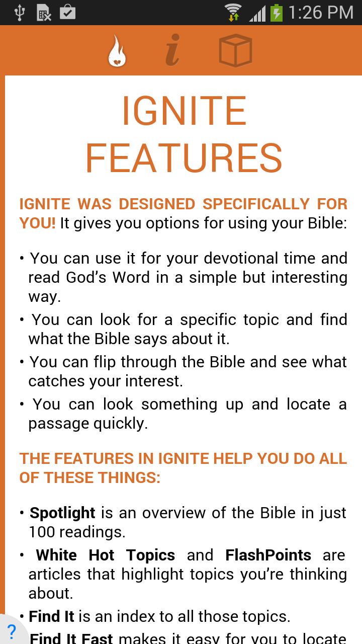 Ignite: The Bible for Teens Screen 2