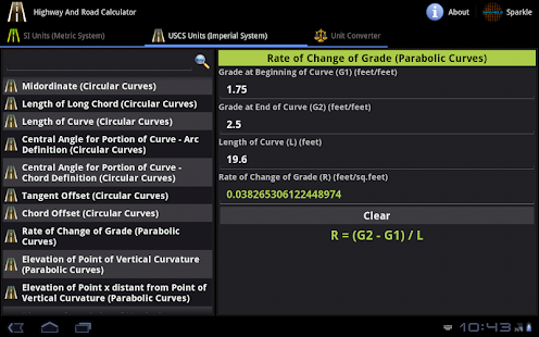 Free Download Highway and Road Calc. Tablet APK