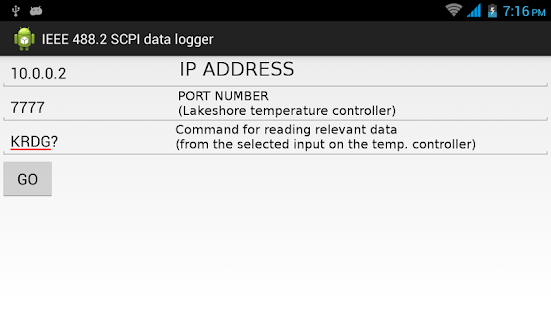 Free IEEE 488.2 SCPI data logger APK