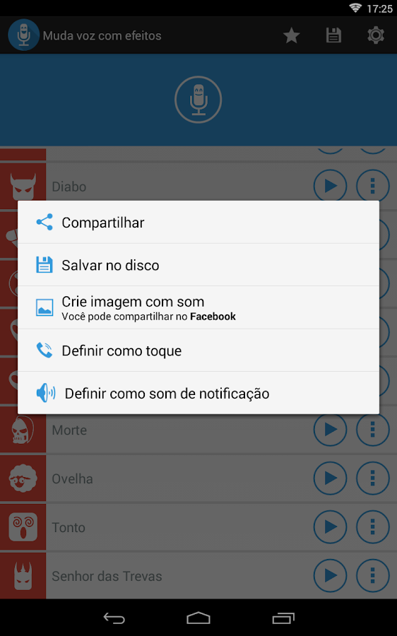 Muda voz com efeitos - screenshot