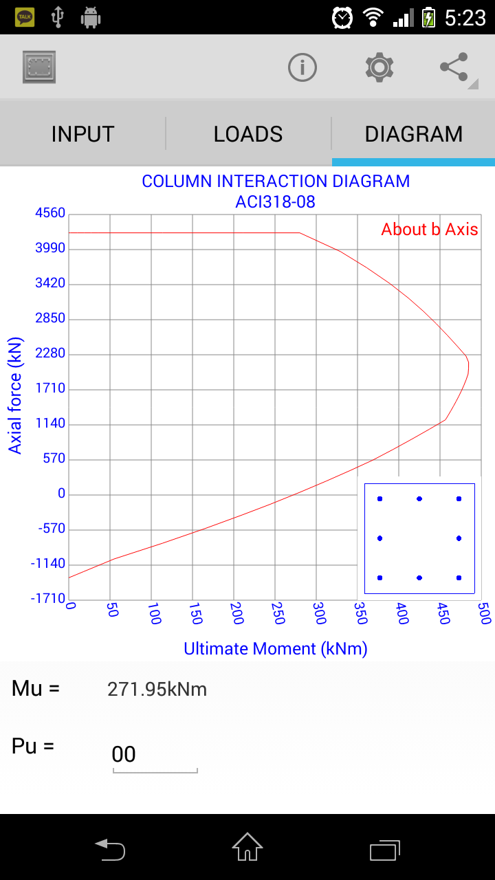 Concrete Column Design Screen 3