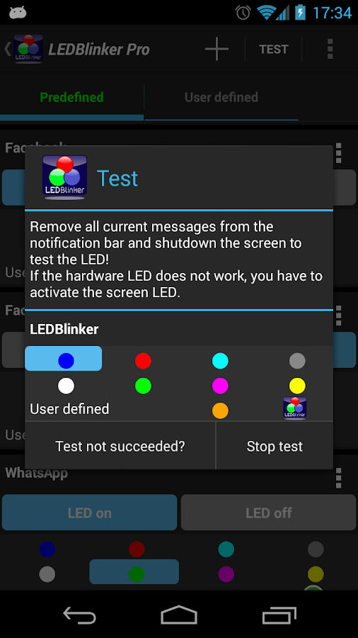 LEDBlinker Notifications - screenshot