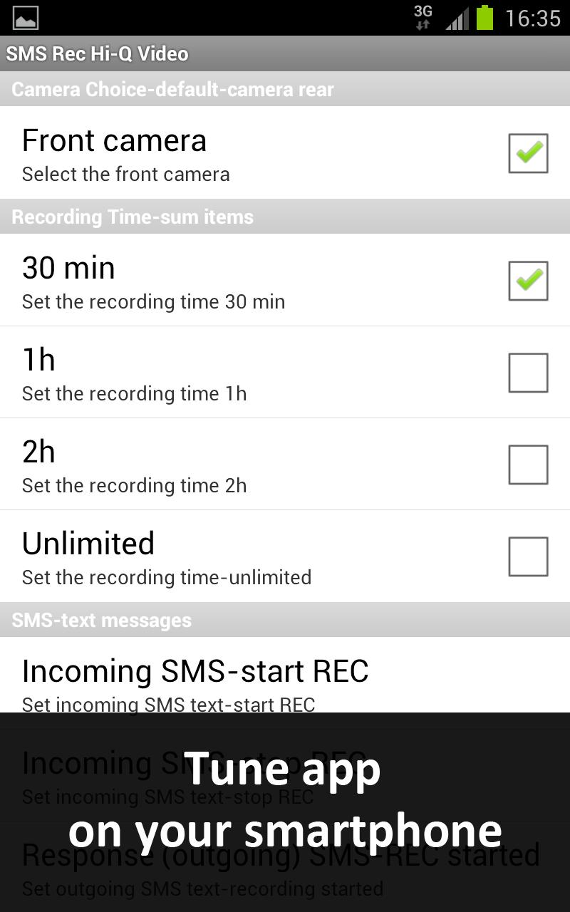 SMS Rec Hi-Q Hidden Camera Screen 3