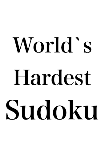 World`s Hardest Sudoku