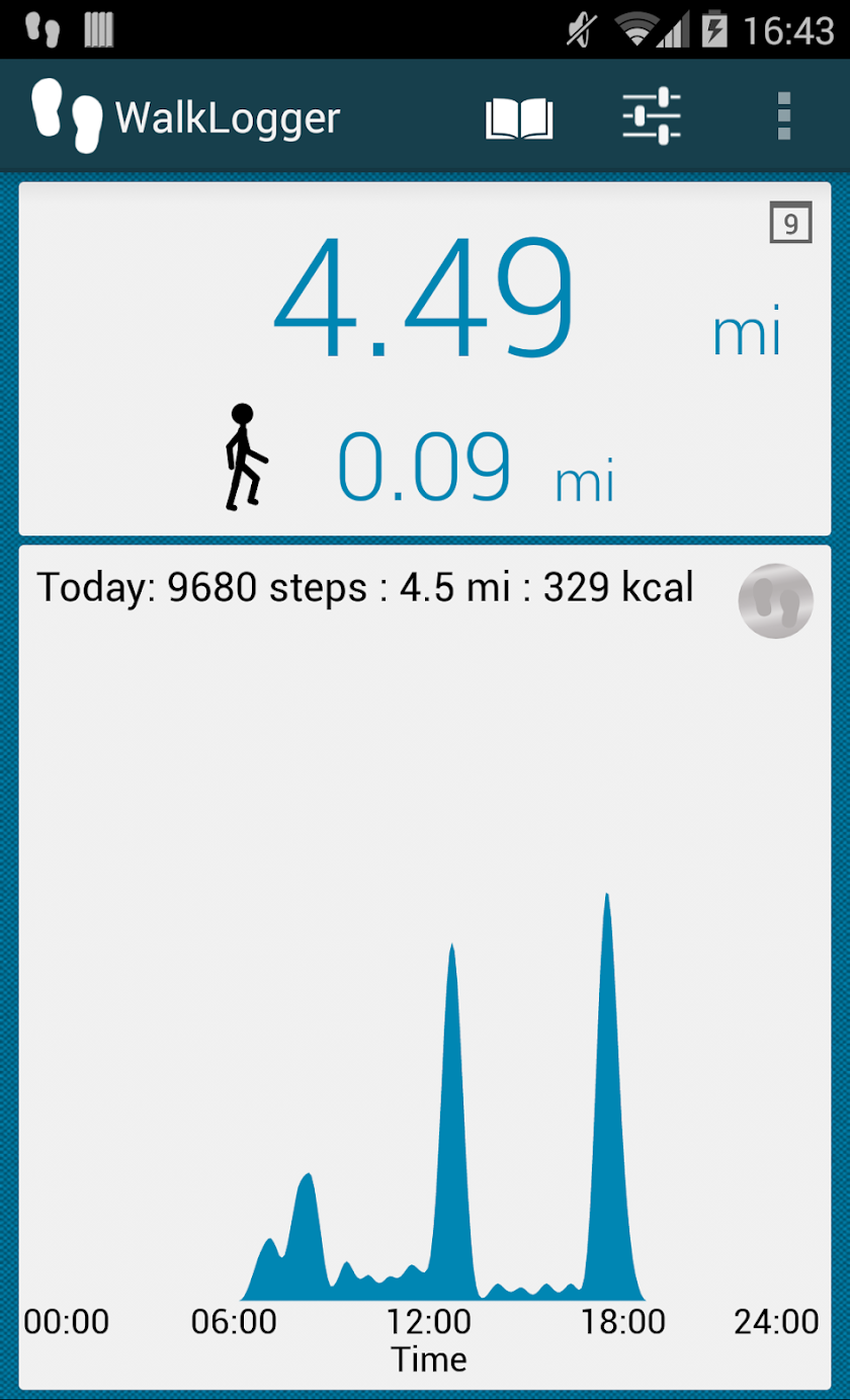 WalkLogger pedometer Screen 2