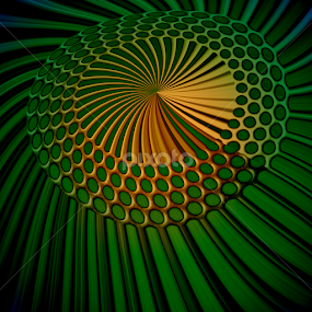 green and gold by Ag Adibudojo - Abstract Patterns