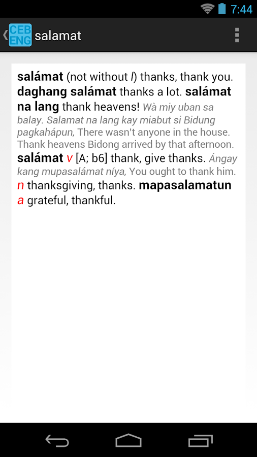 CebuanoEnglish Dictionary Android Apps on Google Play