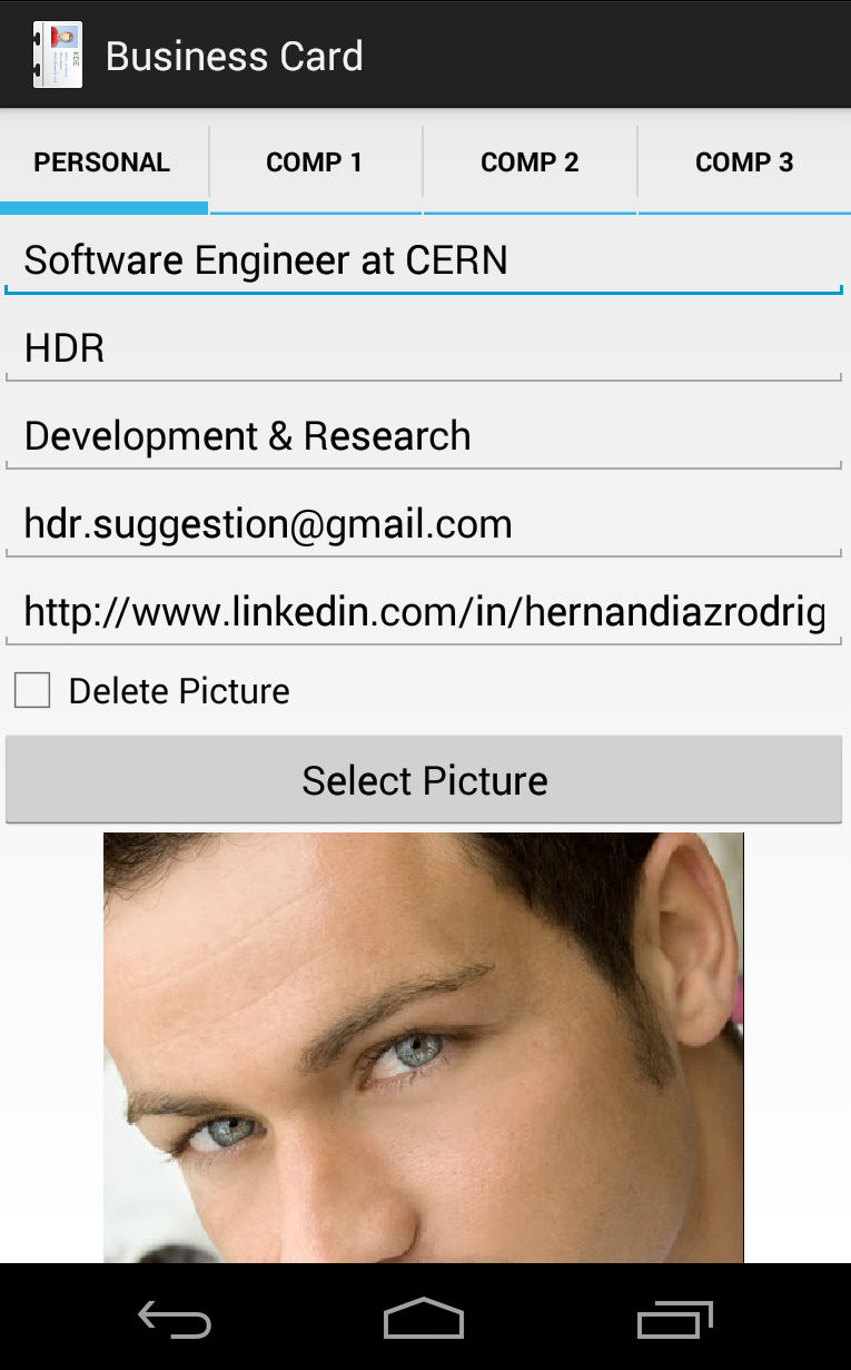 Business Card Screen 2